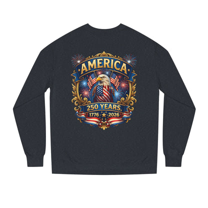 America 250 Years Crewneck Sweatshirt — 1776–2026 Patriotic Eagle Design