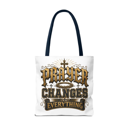 Prayer Changes Everything Tote Bag - Inspirational Christian Canvas Tote