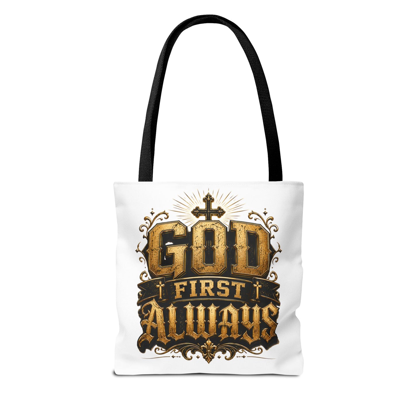God First Always Tote Bag — Christian Faith Inspirational Canvas Tote