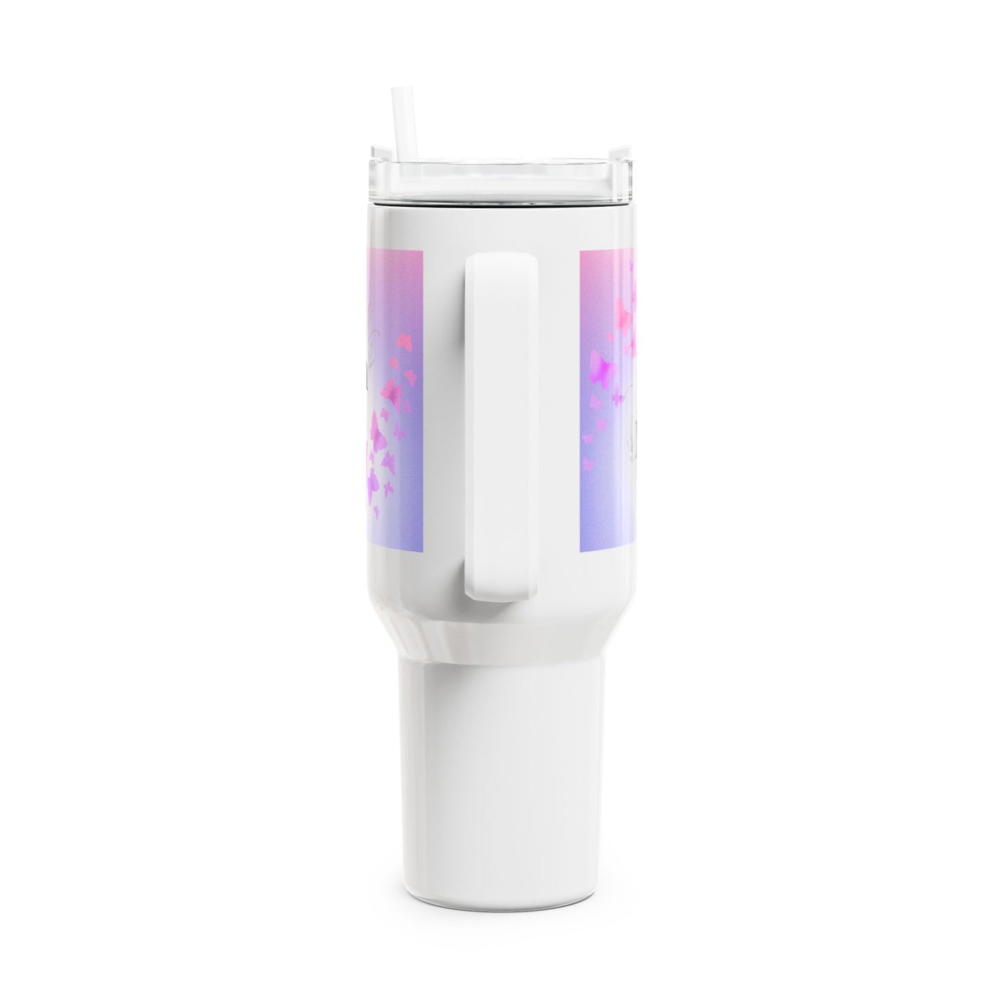 Blessed Mom 40oz Tumbler — Insulated Travel Mug with Pink Butterfly Design