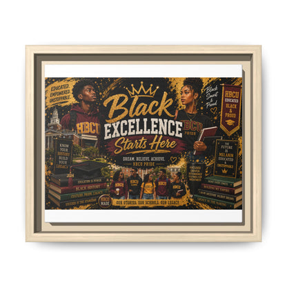 Black Excellence Starts Here Framed Canvas