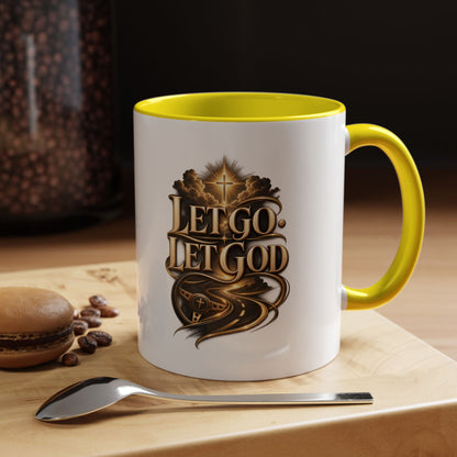 Let Go Let God Coffee Mug — Inspirational Christian Accent Mug (11/15oz)