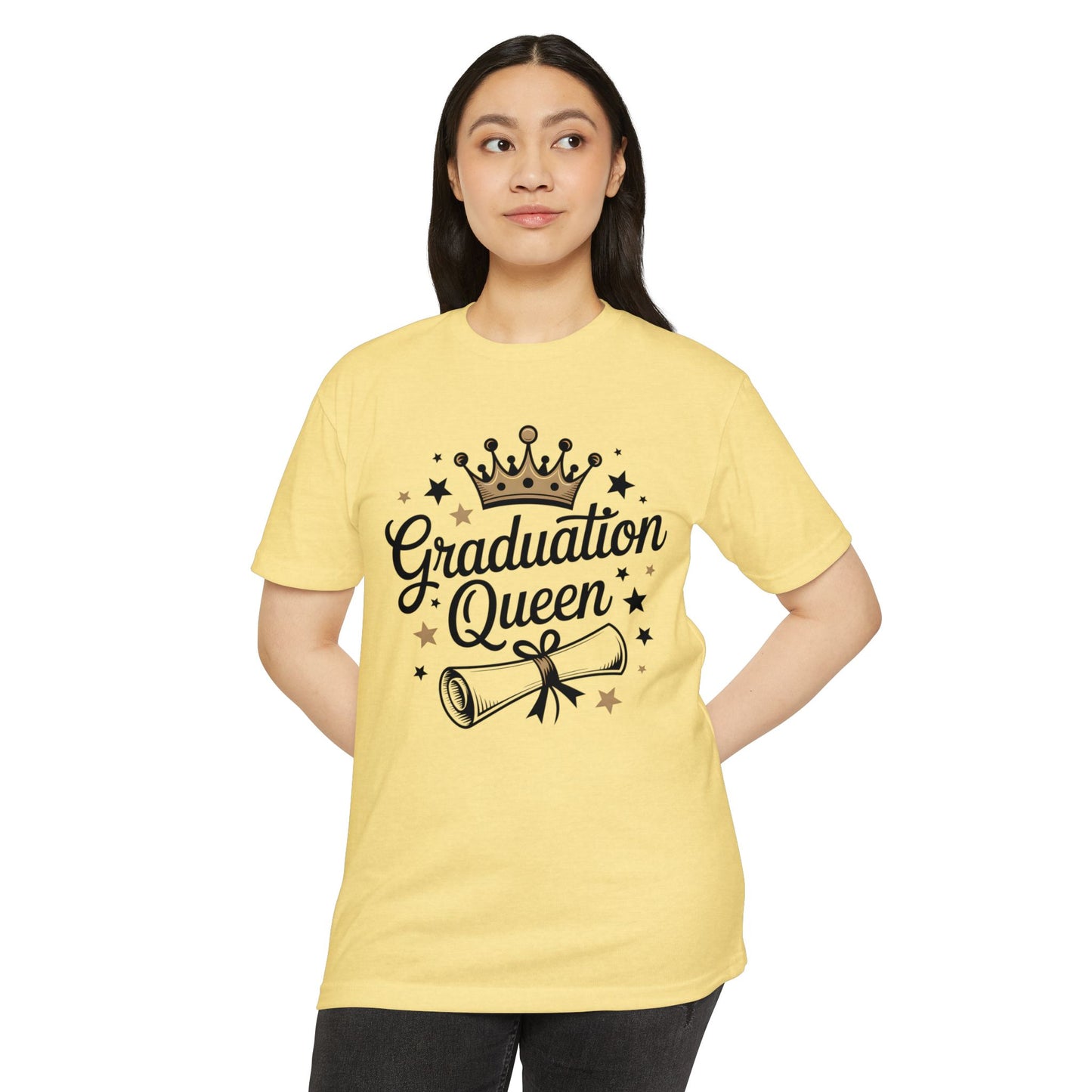Graduation Queen T-Shirt — Crown & Diploma Celebration Tee