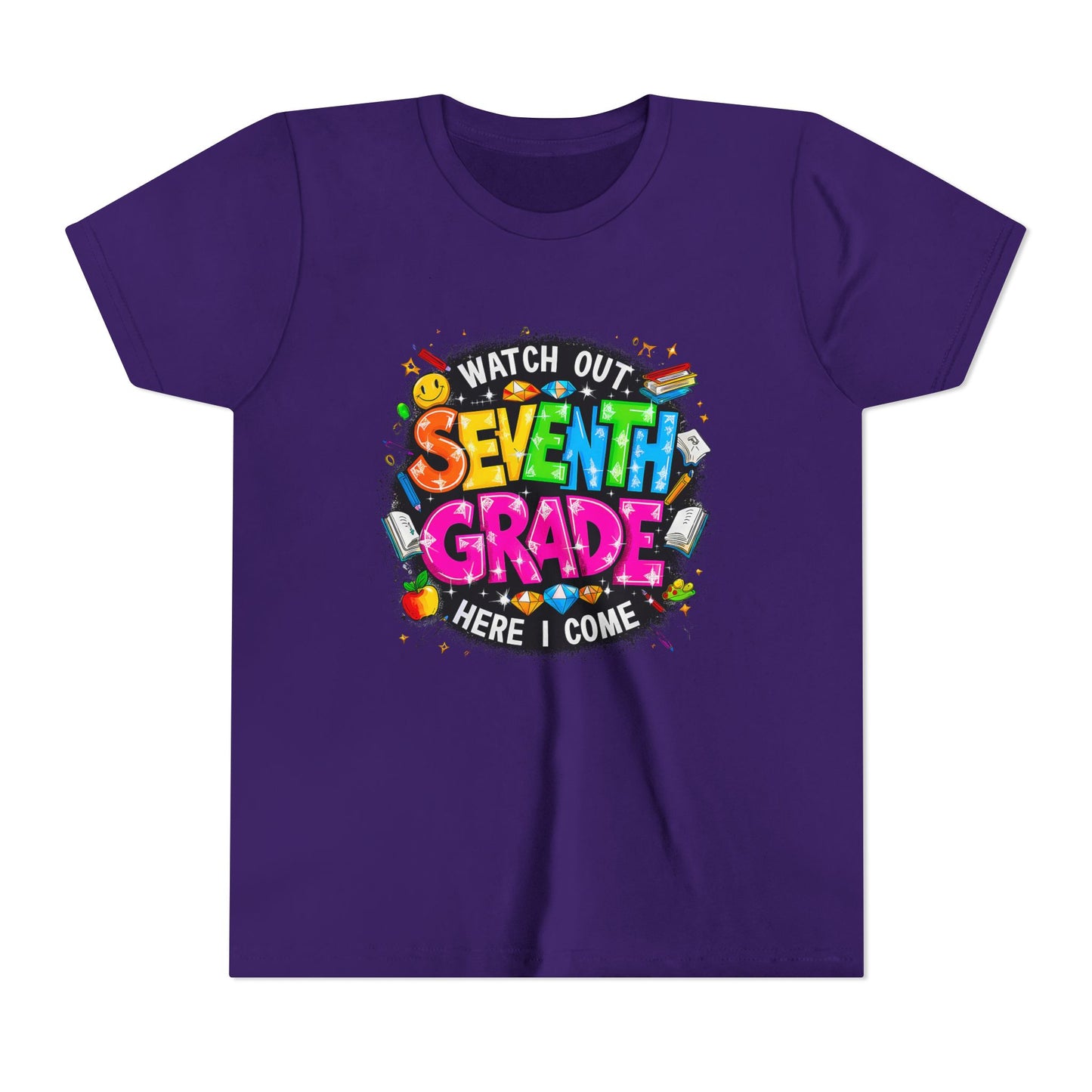 Seventh Grade Kids T‑Shirt — "Watch Out Seventh Grade Here I Come" Back‑to‑School Tee