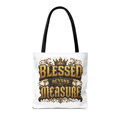 Blessed Beyond Measure Tote Bag — Inspirational Faith Canvas Tote
