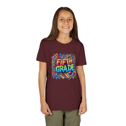 Fifth Grade Kid's Tee - Colorful School Supplies Back to School T-Shirt