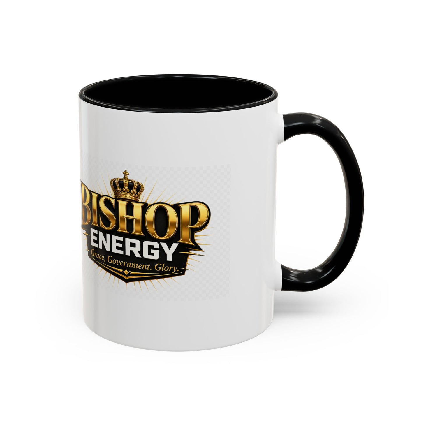 Bishop Energy Coffee Mug — Gold Crown Logo Accent Ceramic Mug (11/15oz)