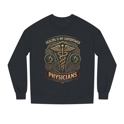 Physicians Caduceus Sweatshirt — "Healing Is My Superpower" Medical Crewneck