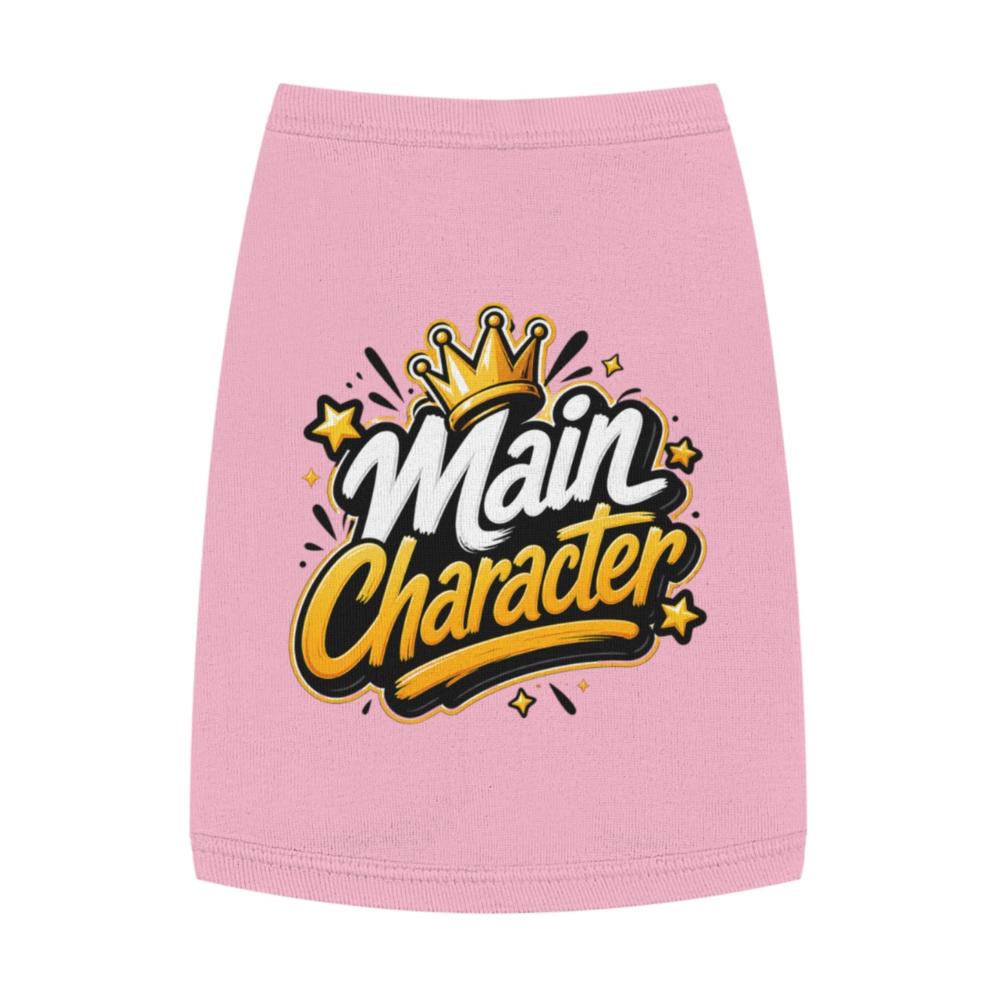 Main Character Pet Tank Top – Cute Crown Graphic Dog & Cat Tee