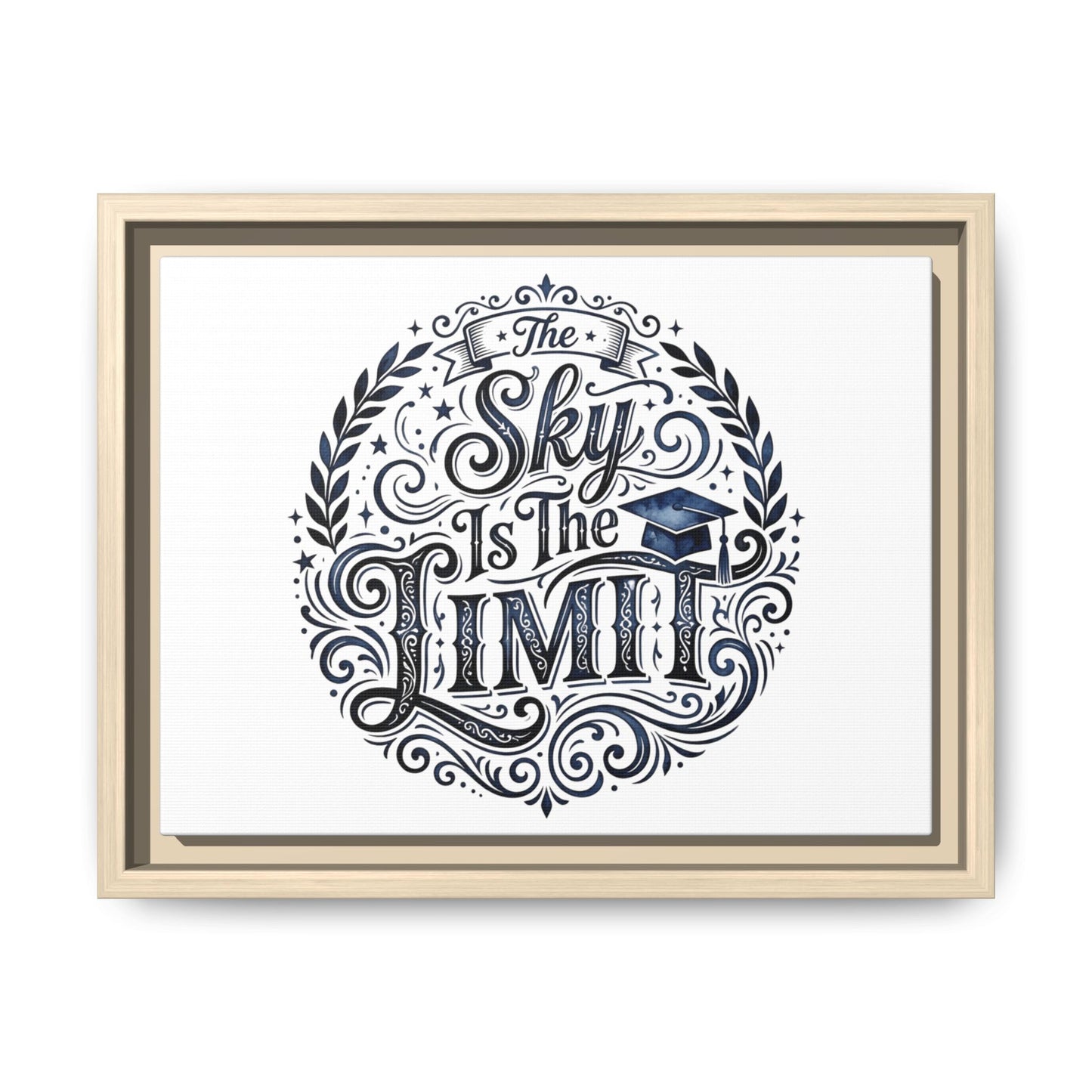 The Sky Is The Limit Framed Canvas — Inspirational Graduation Wall Art