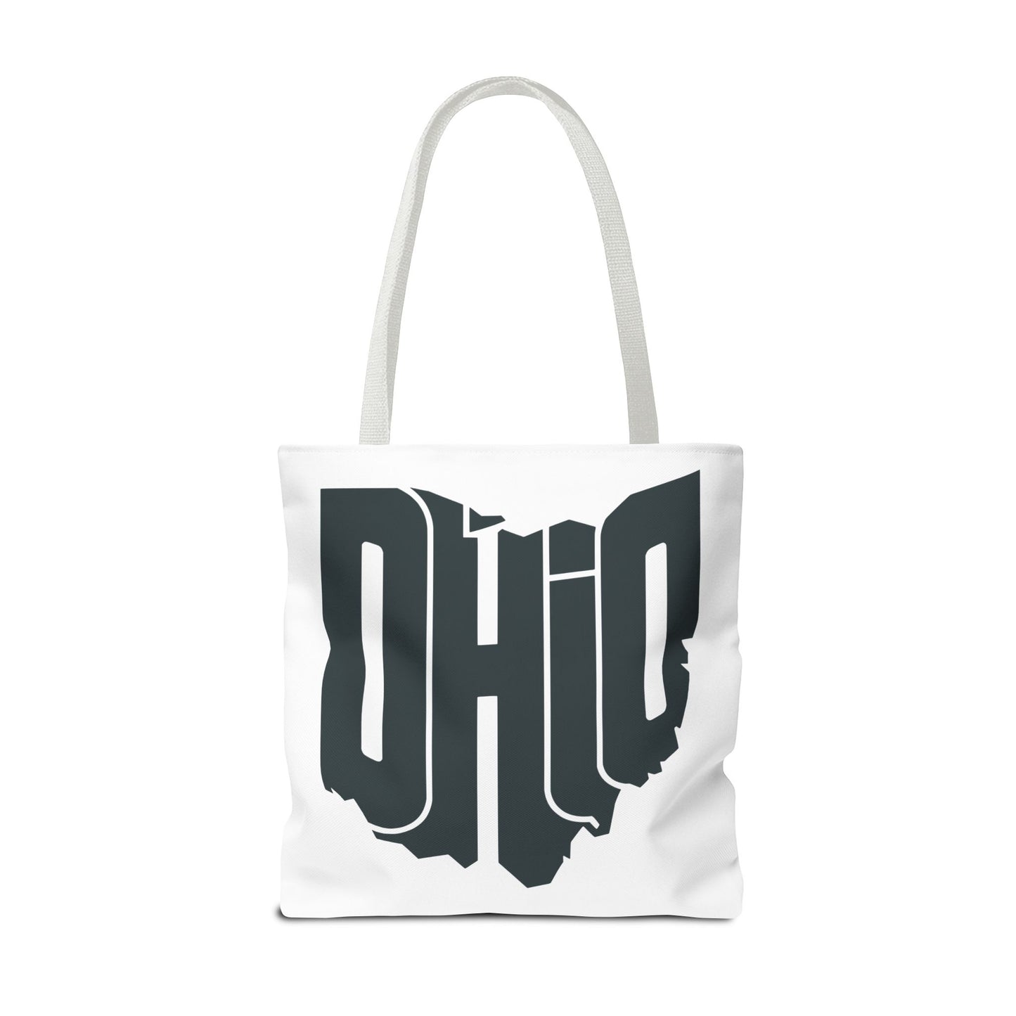 Ohio State Outline Tote Bag — Retro Ohio Text Graphic Tote