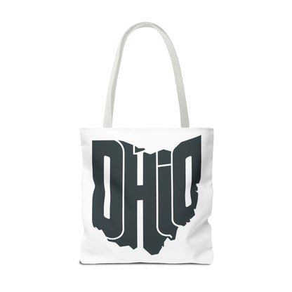 Ohio State Outline Tote Bag — Retro Ohio Text Graphic Tote