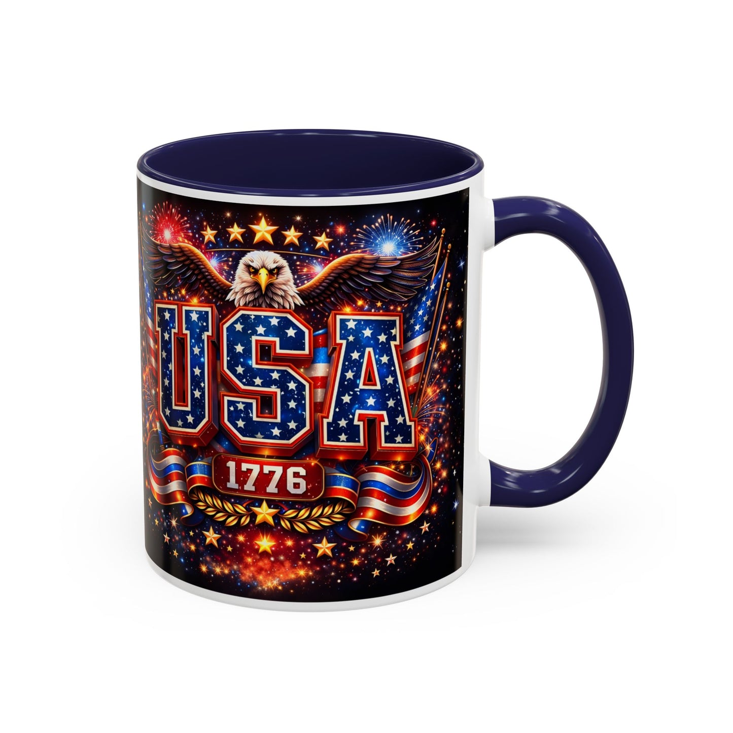USA Eagle Coffee Mug – Patriotic 1776 Accent Mug (11/15oz)