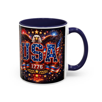 USA Eagle Coffee Mug – Patriotic 1776 Accent Mug (11/15oz)