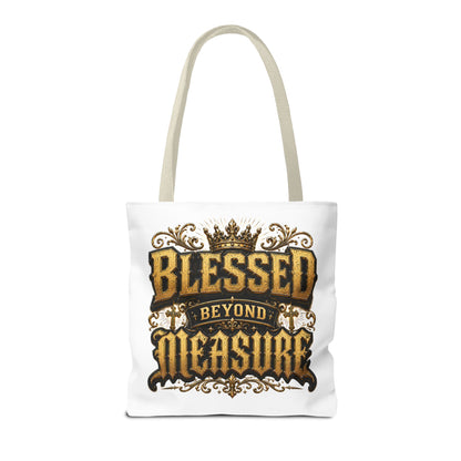 Blessed Beyond Measure Tote Bag — Inspirational Faith Canvas Tote
