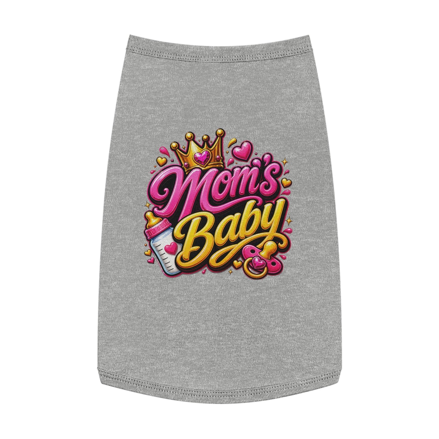 Pet Tank Top — “Mom's Baby” Cute Princess Graphic Dog Tee