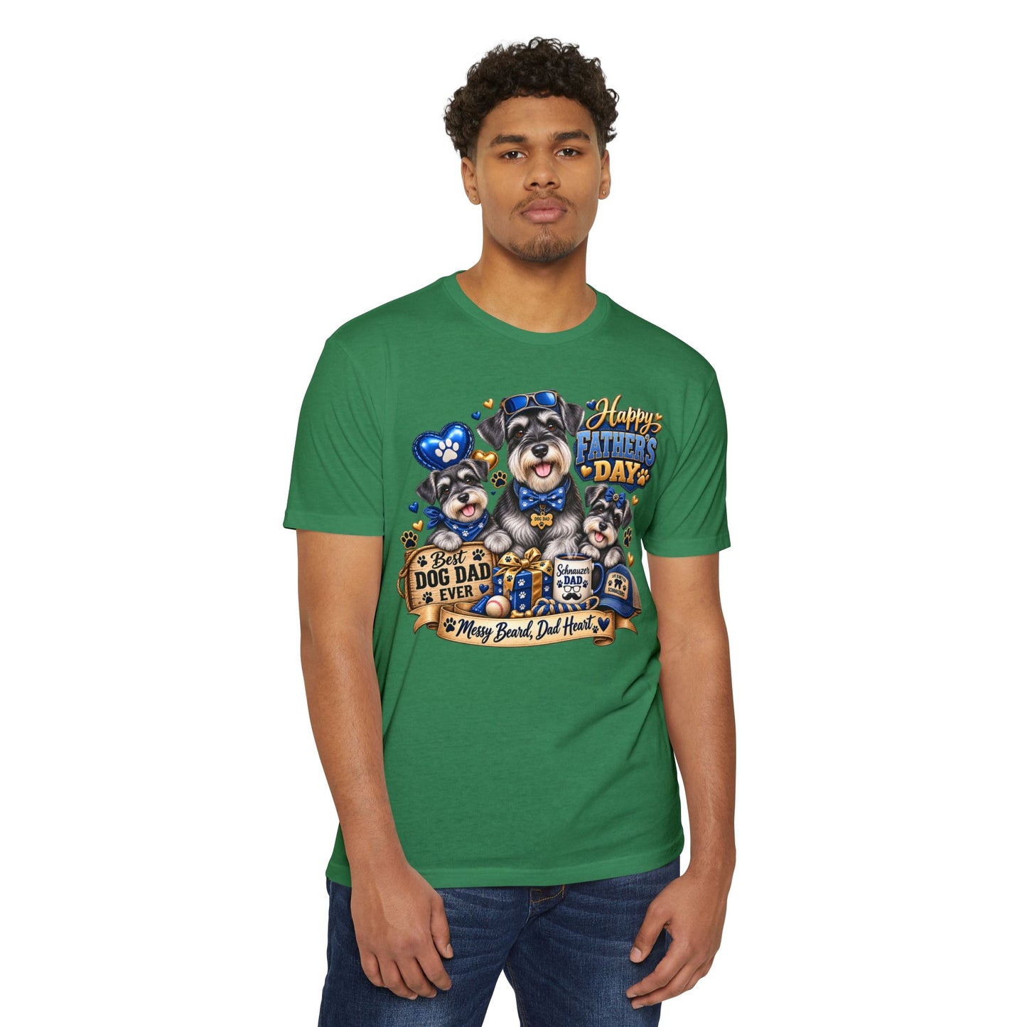 Father's Day Dog Dad T-Shirt – "Best Dog Dad Ever" Paw Print Tee