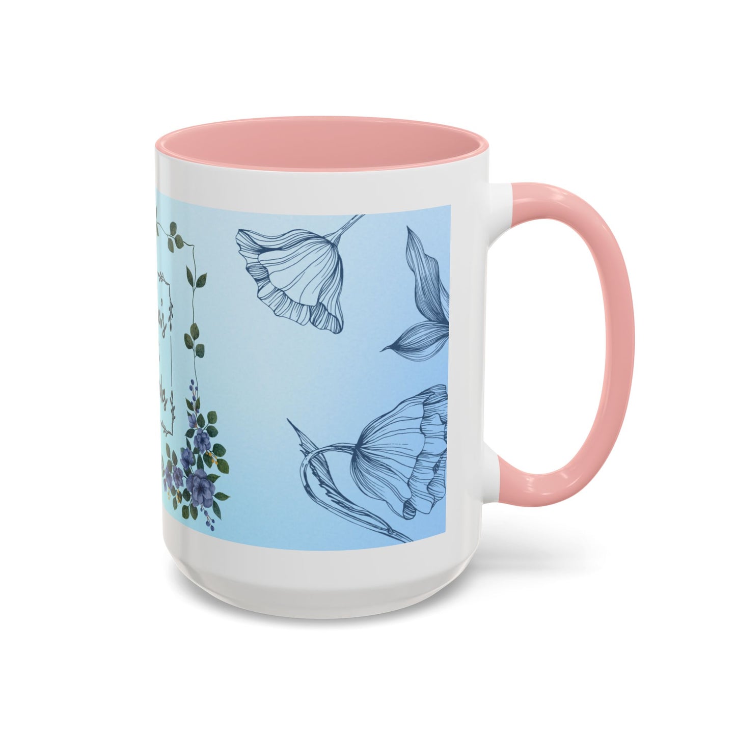 Mother's Heart Floral Accent Coffee Mug — "A Mother's Heart Never Fades"