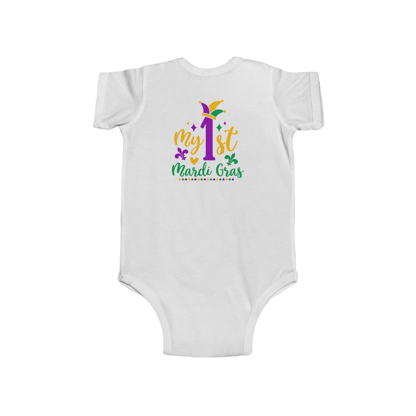 Baby Bodysuit - "My 1st Mardi Gras" Infant One-Piece, Newborn Celebration Outfit