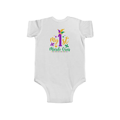 Baby Bodysuit - "My 1st Mardi Gras" Infant One-Piece, Newborn Celebration Outfit