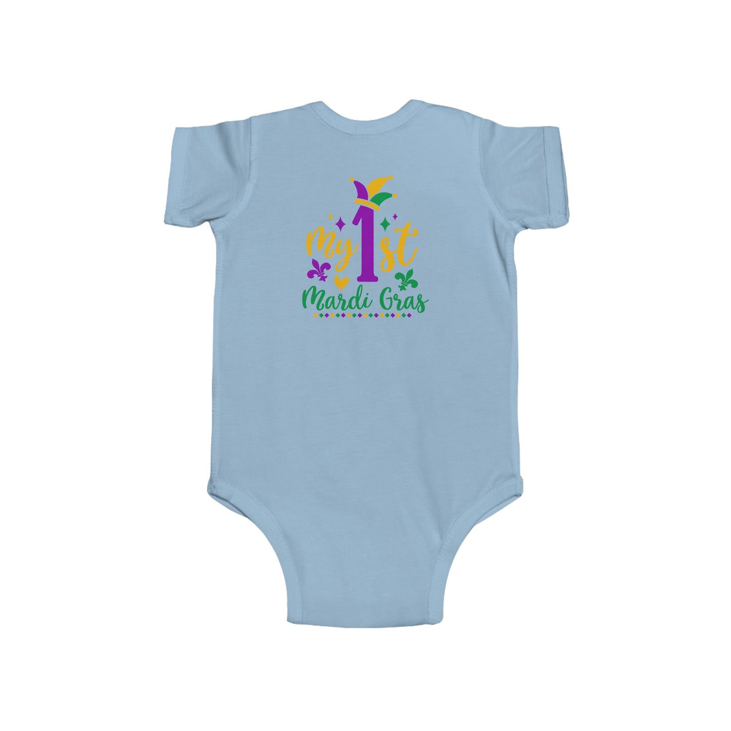 Baby Bodysuit - "My 1st Mardi Gras" Infant One-Piece, Newborn Celebration Outfit