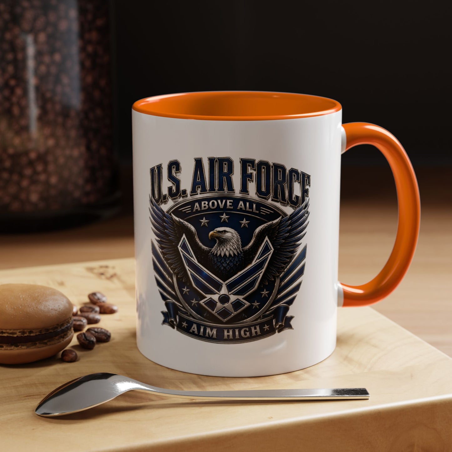 U.S. Air Force Eagle Coffee Mug – "Aim High" Accent Ceramic Mug (11/15oz)
