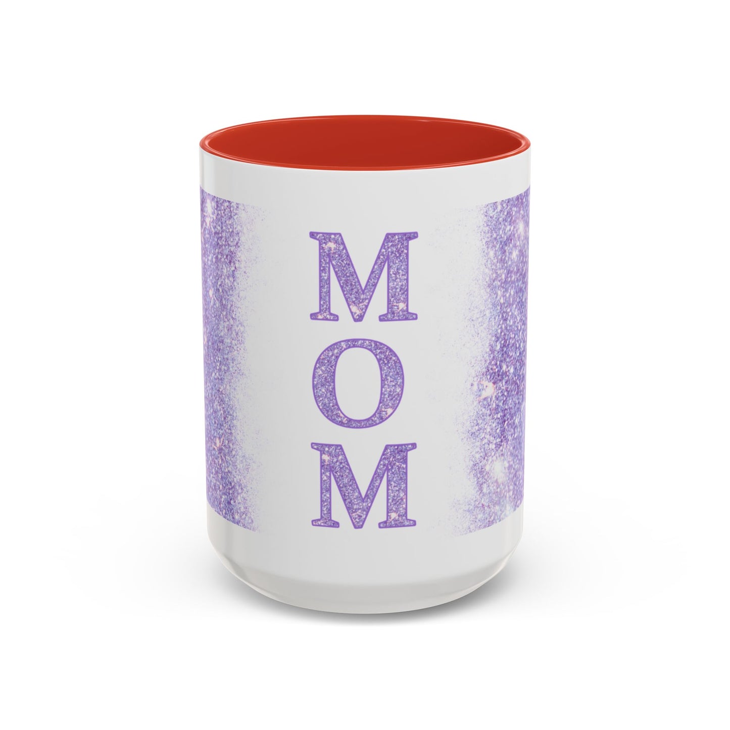 Mom Glitter Accent Coffee Mug – Purple Sparkle Mother's Day Gift (11/15oz)