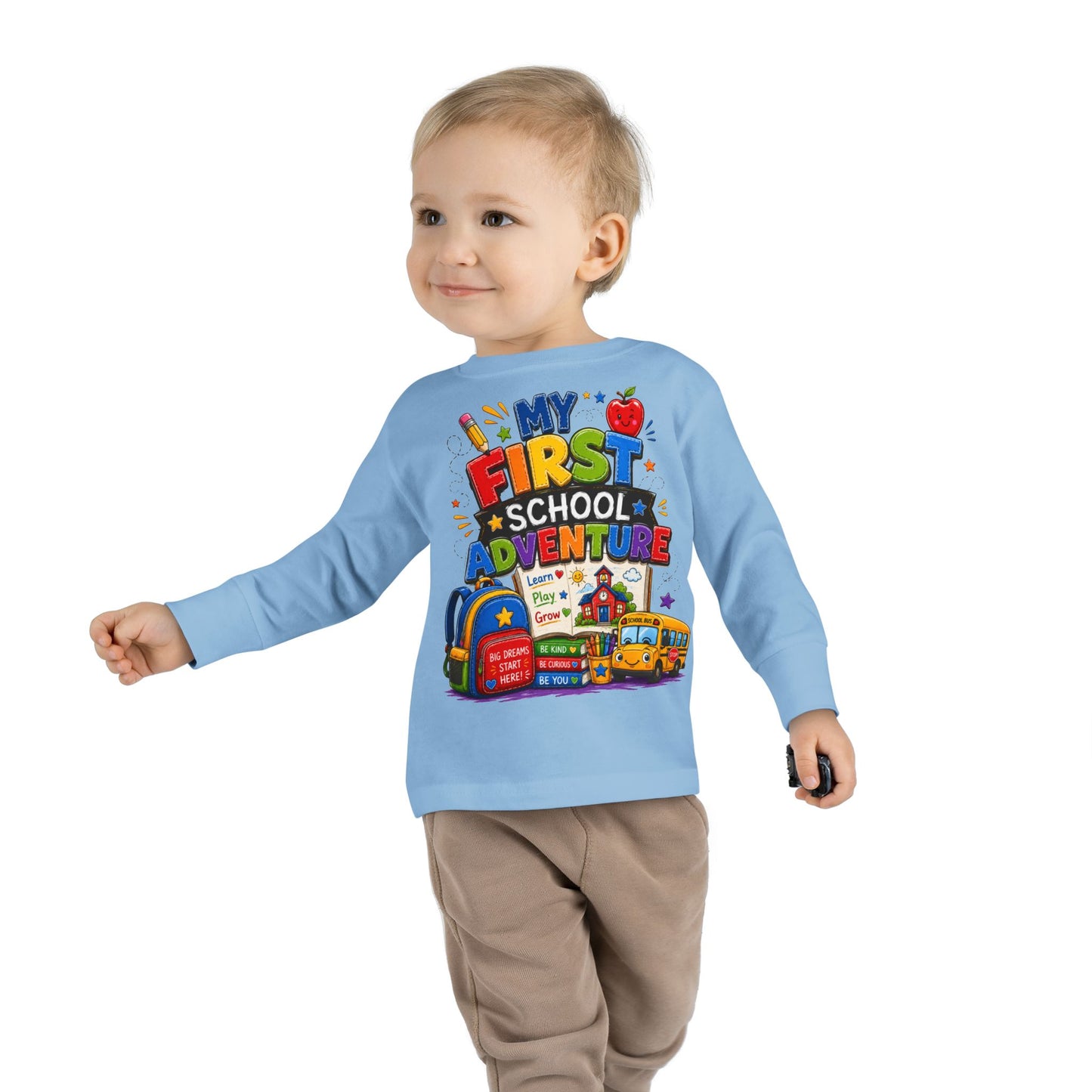 My First School Adventure Toddler Long Sleeve Tee