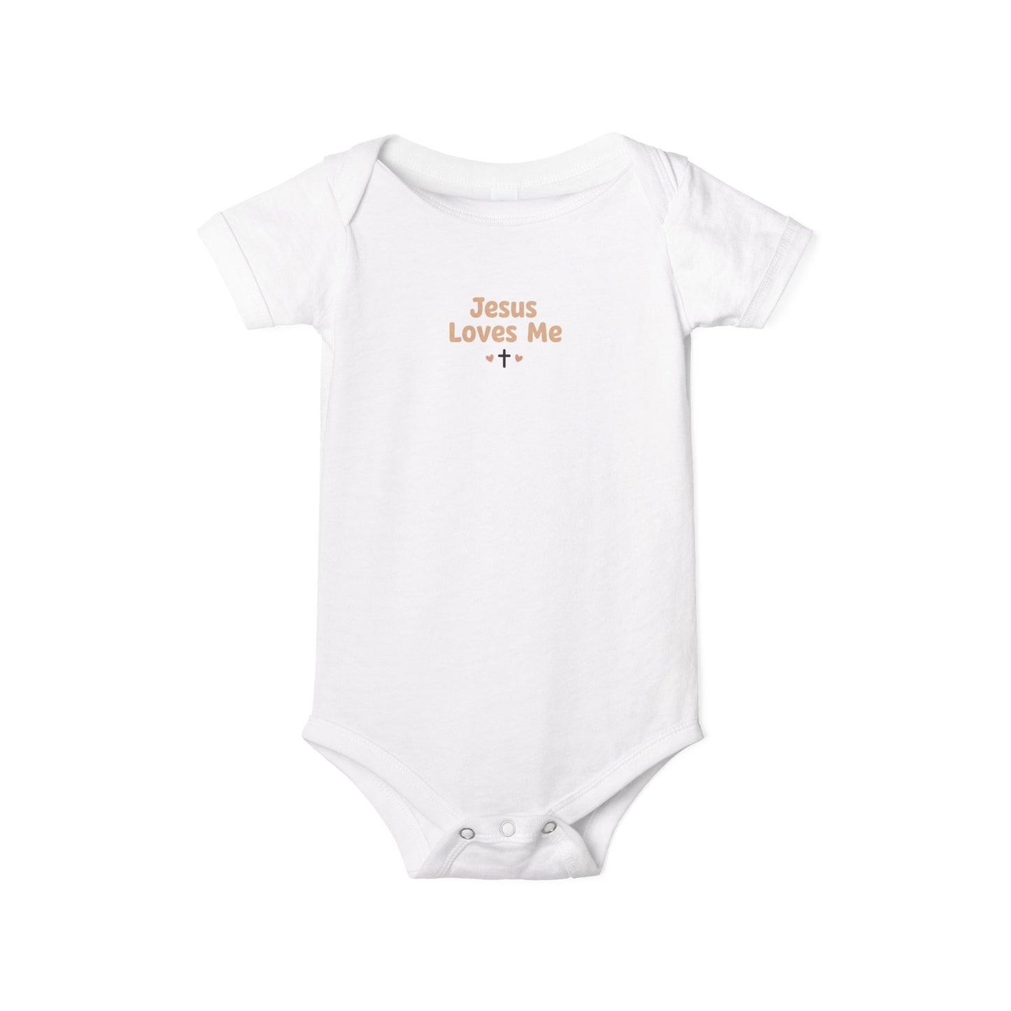 Infant Onesie “Jesus Loves Me” Baby Bodysuit – Christian Newborn Gift