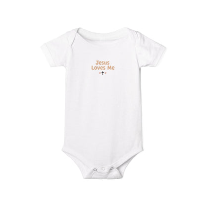 Infant Onesie “Jesus Loves Me” Baby Bodysuit – Christian Newborn Gift