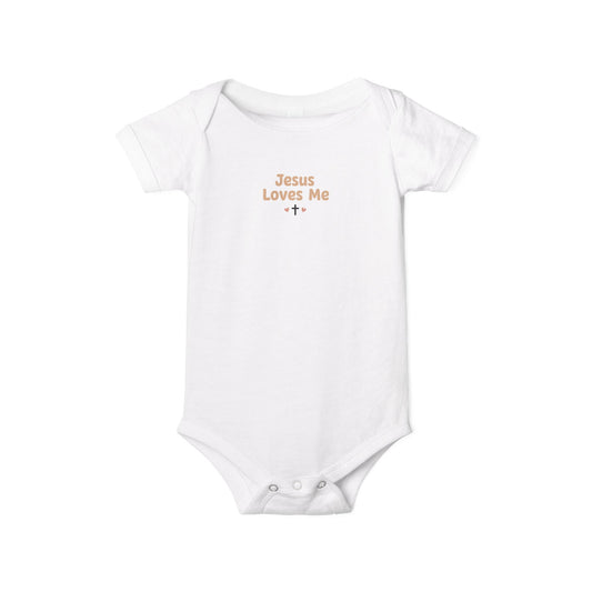 Infant Onesie “Jesus Loves Me” Baby Bodysuit – Christian Newborn Gift