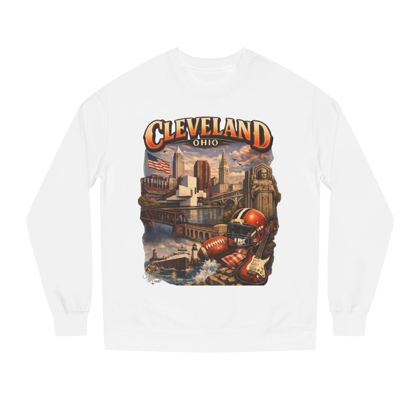 Cleveland Retro Cityscape Sweatshirt — Ohio Pride Football & Rock Design