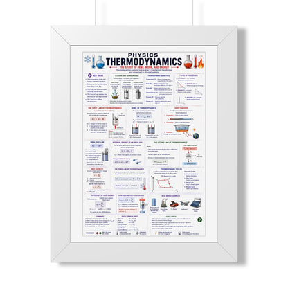 Thermodynamics Poster (Framed) — Physics Study Guide Wall Art