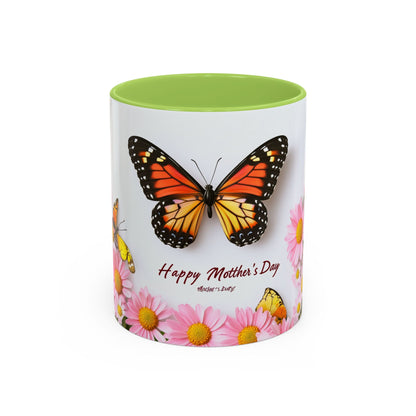 Mother's Day Butterfly Coffee Mug — "Happy Mother's Day" Floral 11/15oz Accent Mug