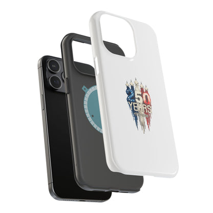 50 Years Patriotic iPhone Case — American Flag Anniversary Magnetic Impact-Resistant Case