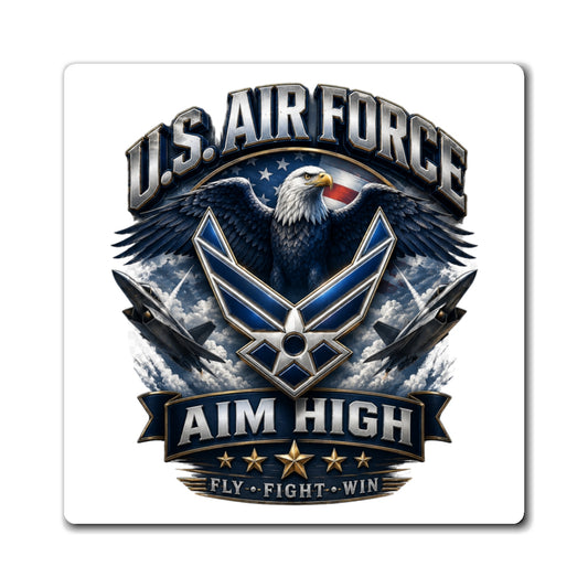 U.S. Air Force 'Aim High' Military Eagle Magnet — Fly Fight Win Refrigerator Magnet