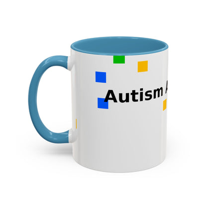 Autism Acceptance Accent Coffee Mug – Colorful Puzzle Square Design (11/15 oz)
