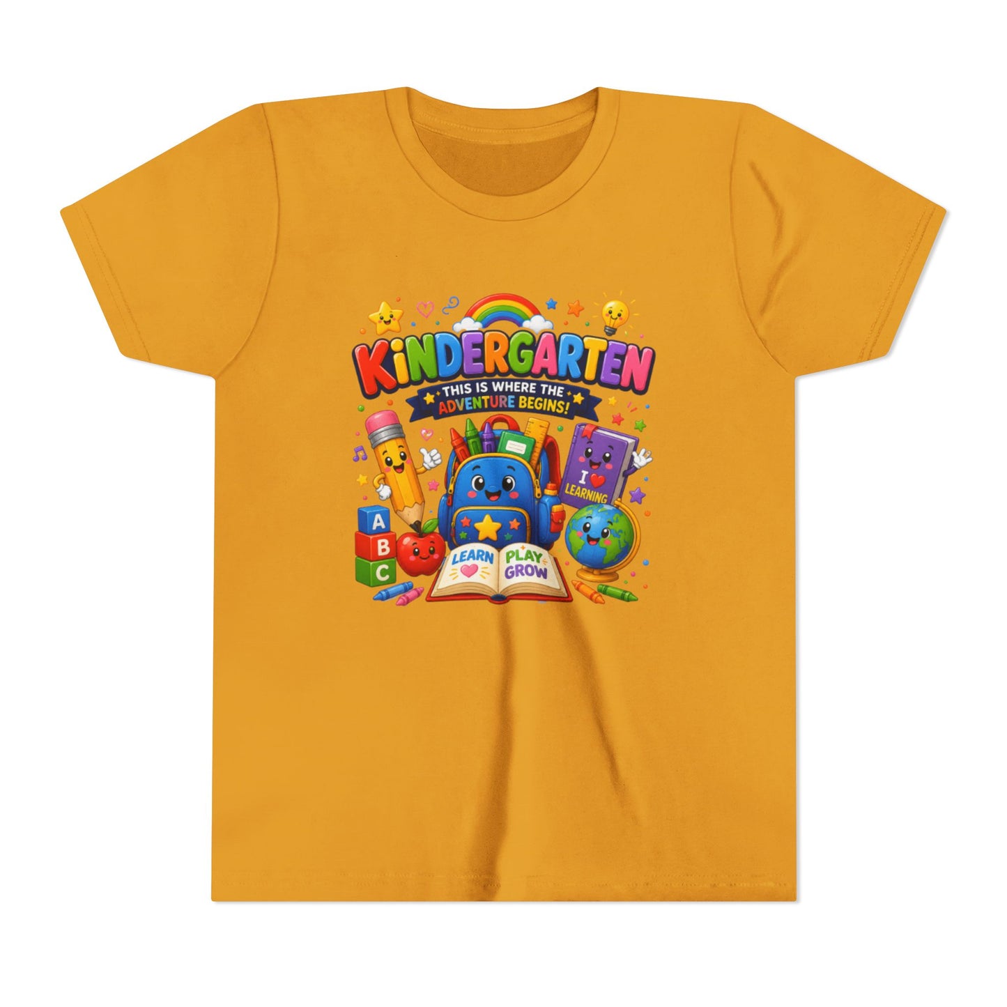 Kindergarten Kids T‑Shirt — 'Kindergarten: This Is Where the Fun Begins' Colorful Back-to-School Tee