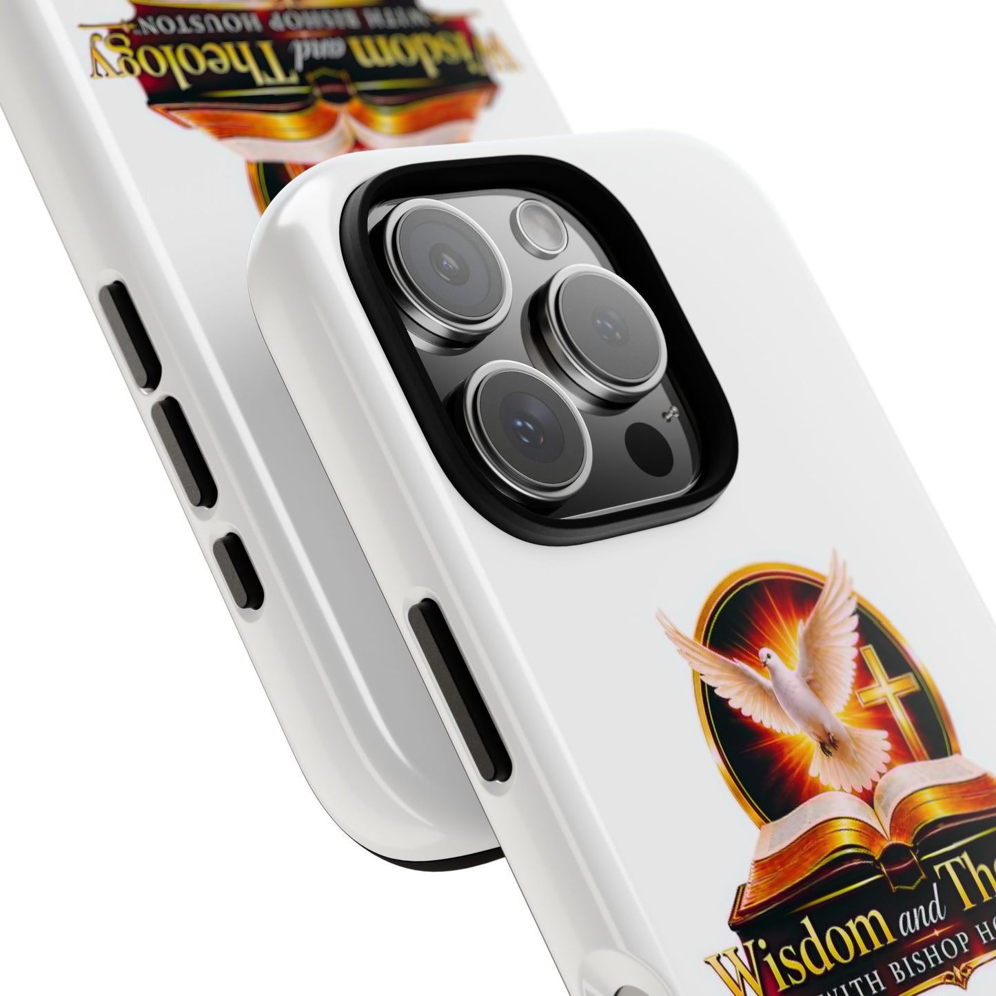 Wisdom and Theology Phone Case — Christian Dove & Cross Protective Tough Case