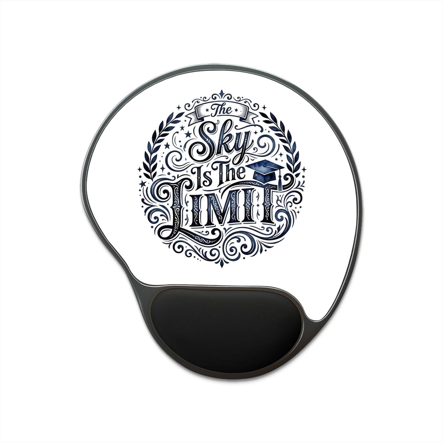 Mouse Pad with Wrist Rest — “The Sky Is The Limit” Motivational Design