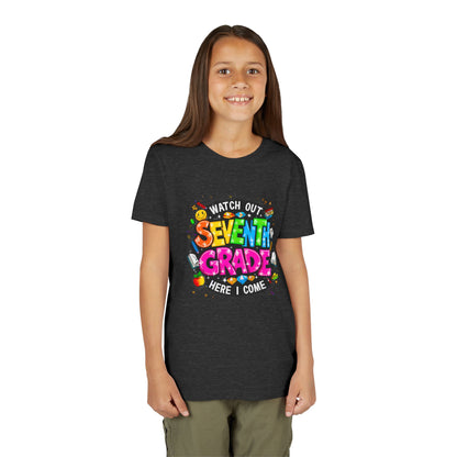 Seventh Grade Kids T-Shirt – “Watch Out Seventh Grade Here I Come” Back-to-School Tee