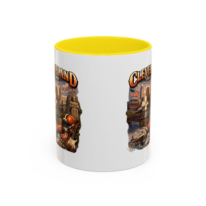 Cleveland Ohio Vintage Football Accent Coffee Mug (11/15oz)