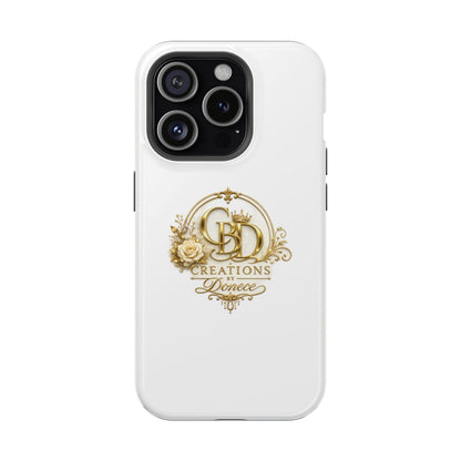 Magnetic Impact-Resistant Phone Case — Gold Floral Crest Logo