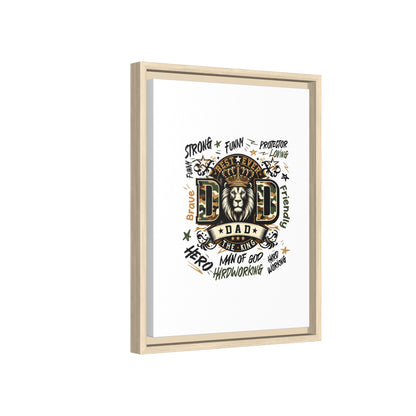 Framed Matte Canvas 'Best Ever DAD' Wall Art – Lion King Design, Father’s Day Gift