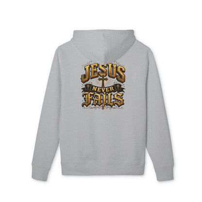 Jesus Never Fails Hoodie — Faith-Based Christian Pullover