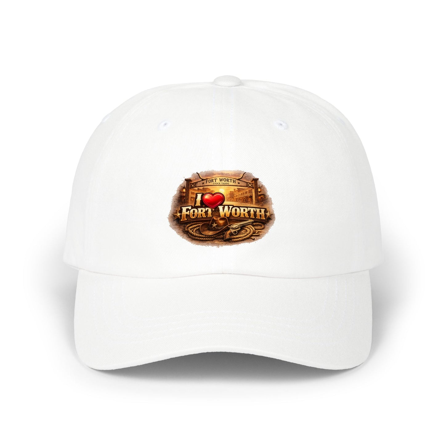 Fort Worth Western Dad Cap — I  Fort Worth Embroidered Baseball Hat