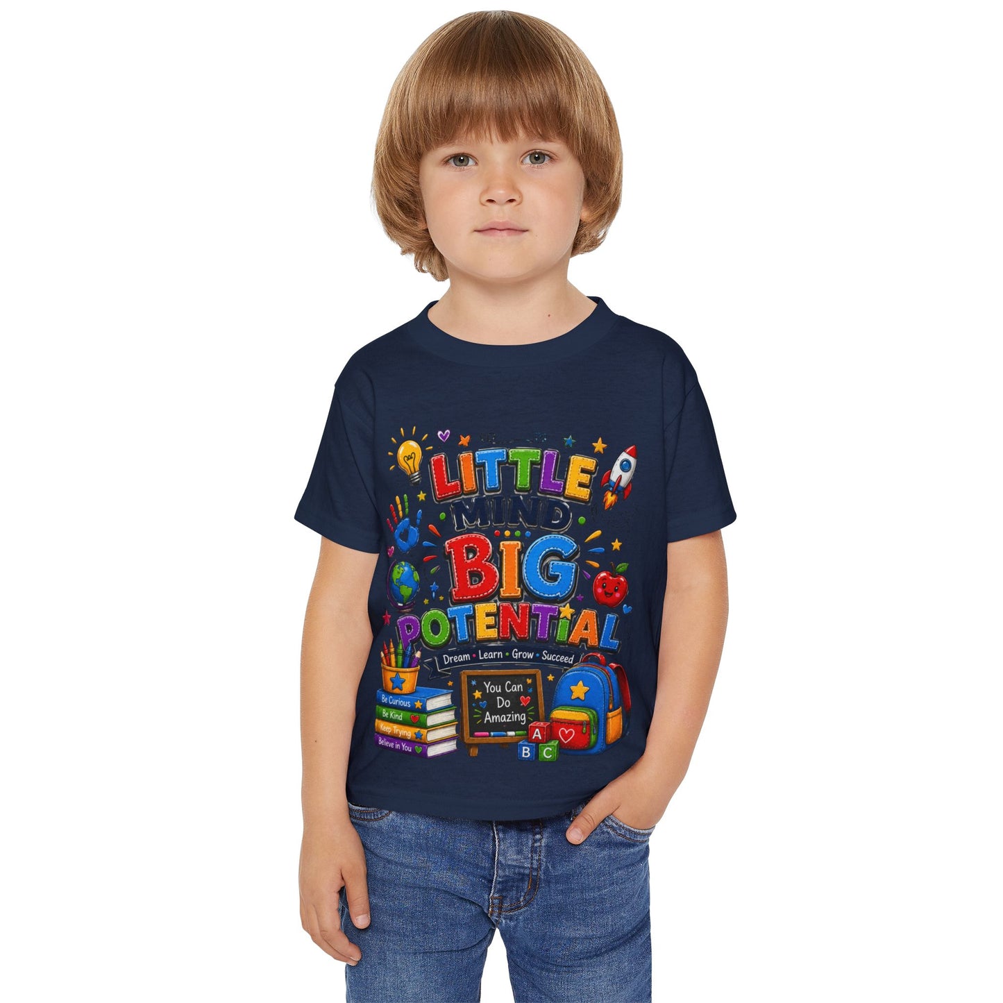 Toddler T‑Shirt — "Little Mind Big Potential" Back‑to‑School Graphic Tee
