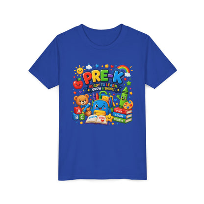 Pre-K Ready To Learn Kids T-Shirt — Colorful Preschool Back-to-School Tee