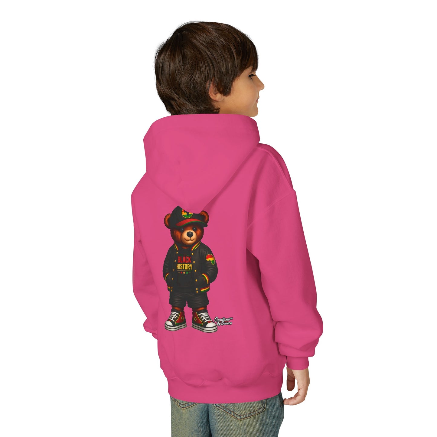 Youth Bear Hoodie — 'Follow Your History' Streetwear Kids Sweatshirt