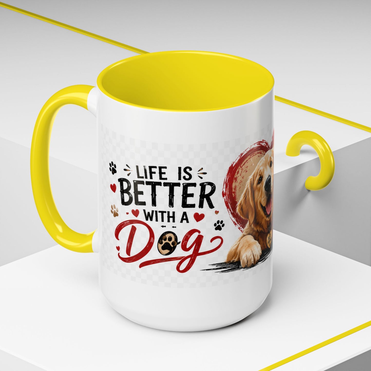 Pawsitive Vibes Coffee Mug - "Wag More, Worry Less" Dog Lover Accent Mug